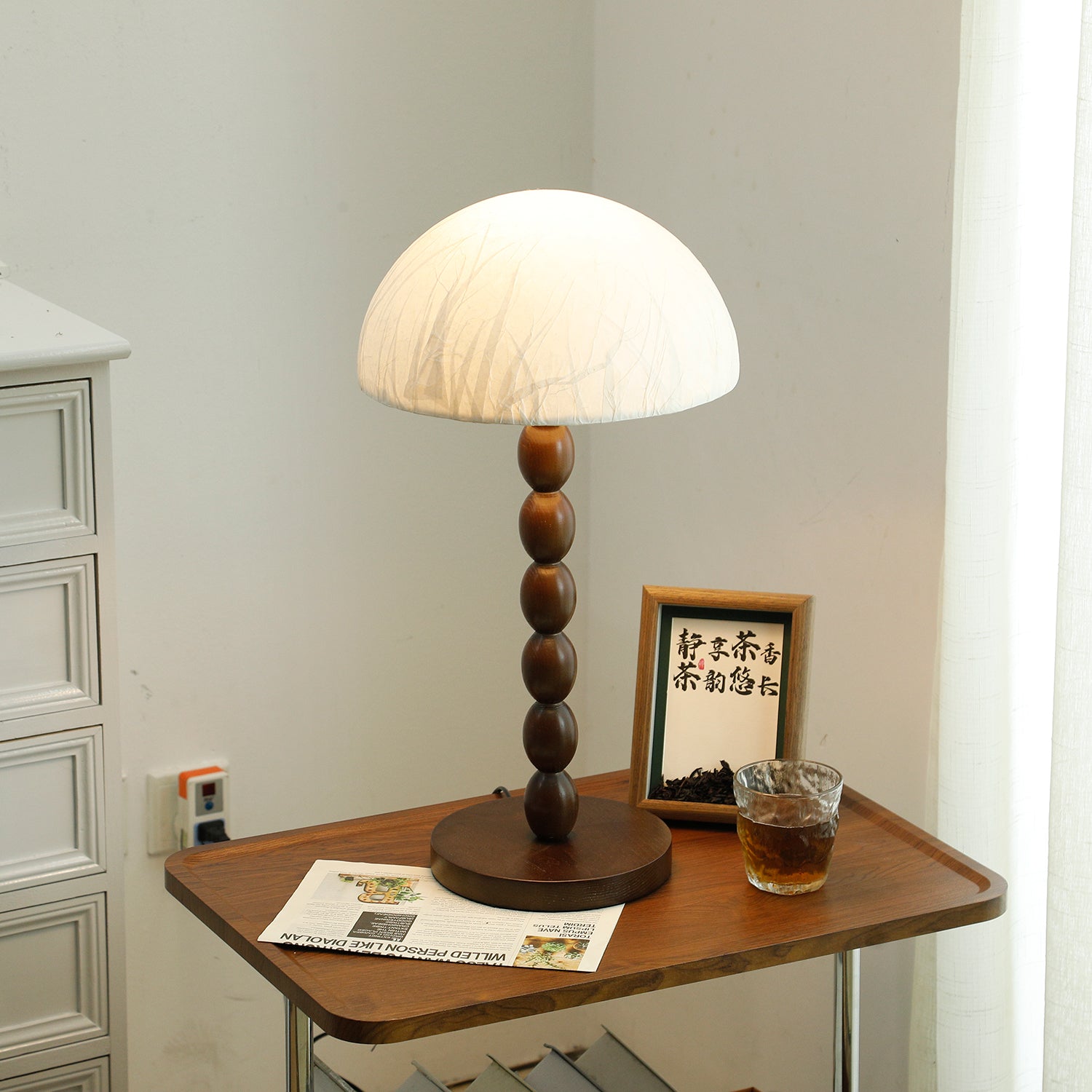 ShinLicht Tischlampe im Zen-Stil – Papieroptik, Weiß, für Wohnzimmer