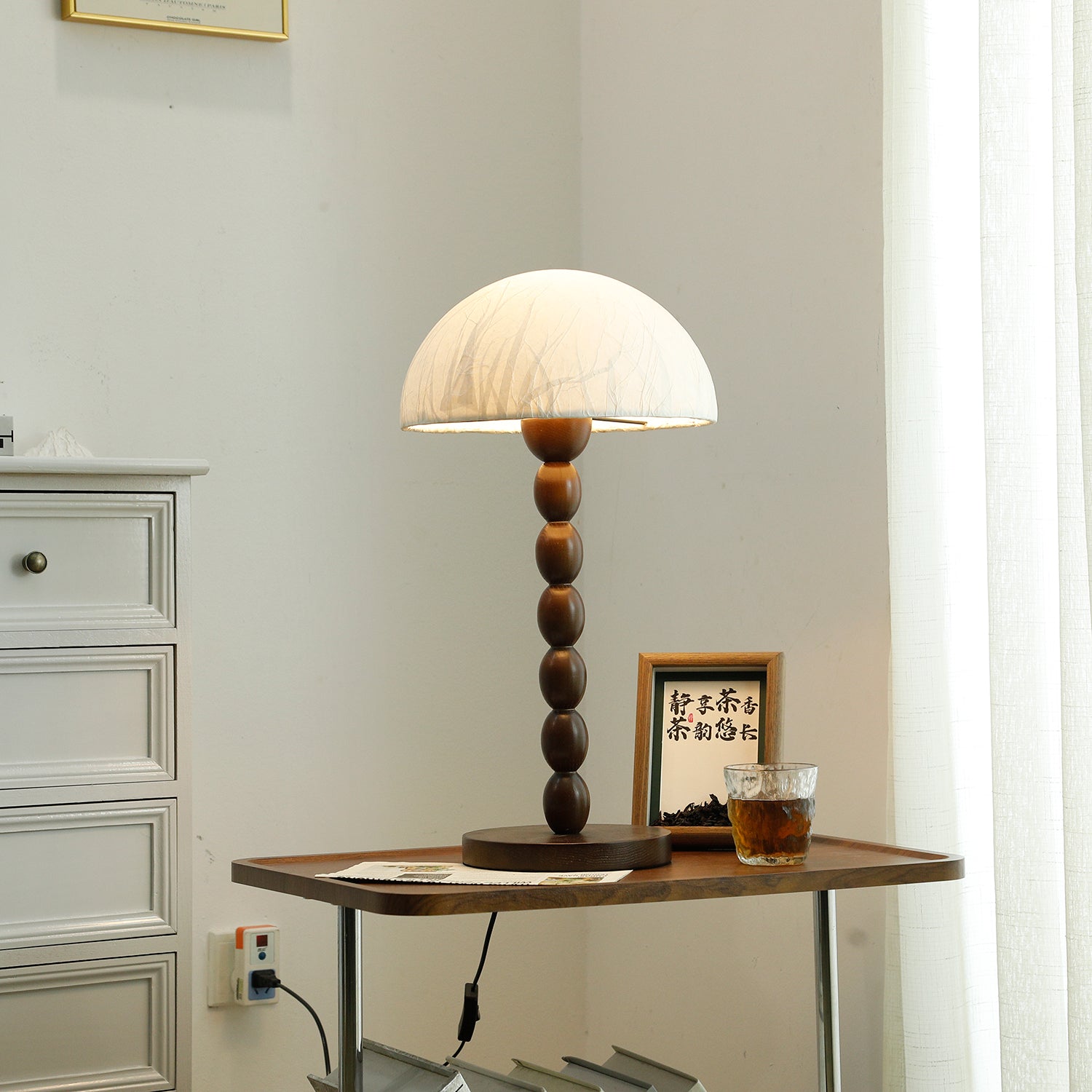 ShinLicht Tischlampe im Zen-Stil – Papieroptik, Weiß, für Wohnzimmer