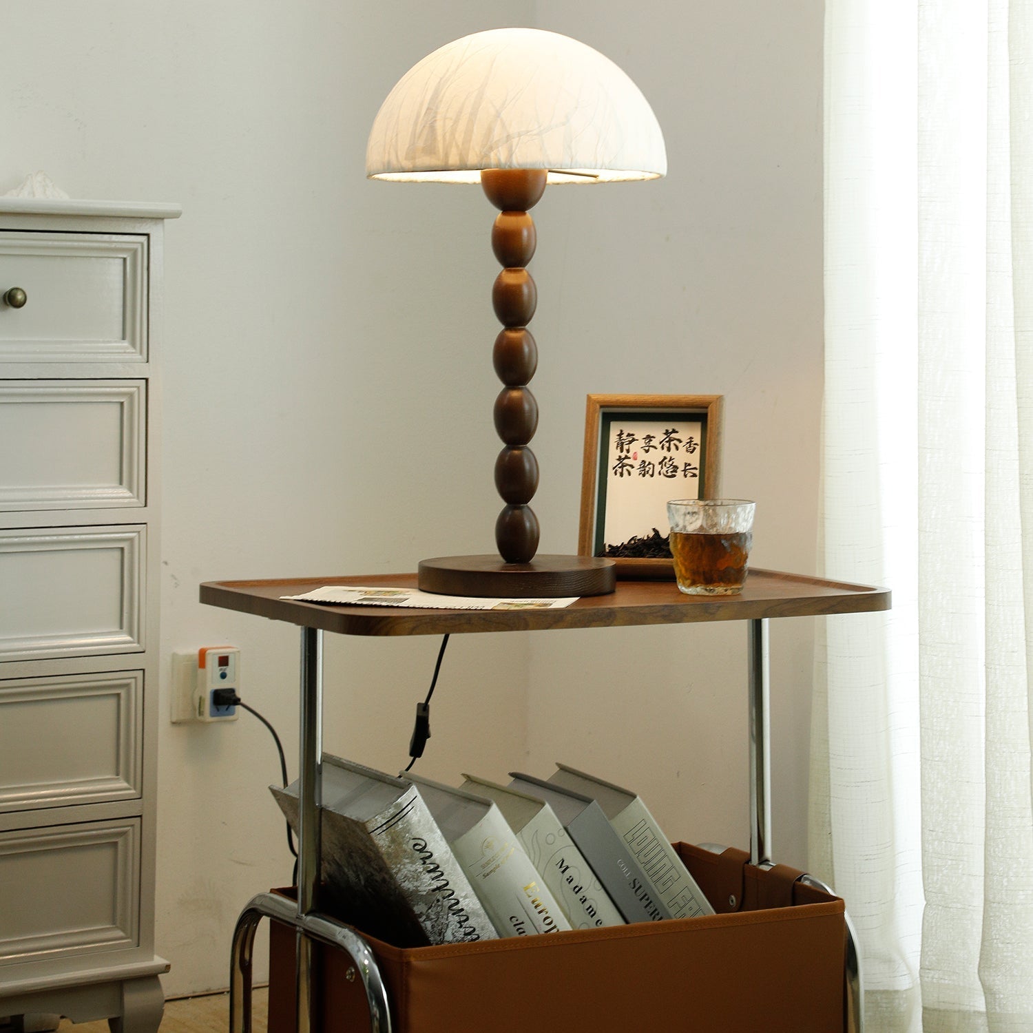ShinLicht Tischlampe im Zen-Stil – Papieroptik, Weiß, für Wohnzimmer