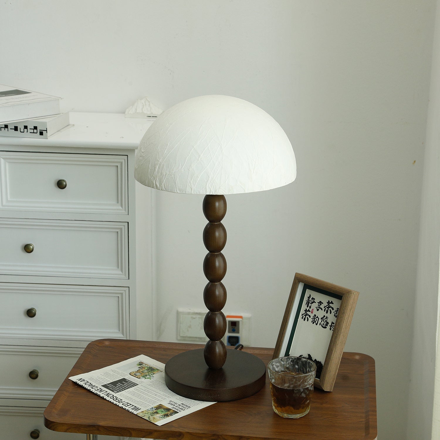 ShinLicht Tischlampe im Zen-Stil – Papieroptik, Weiß, für Wohnzimmer