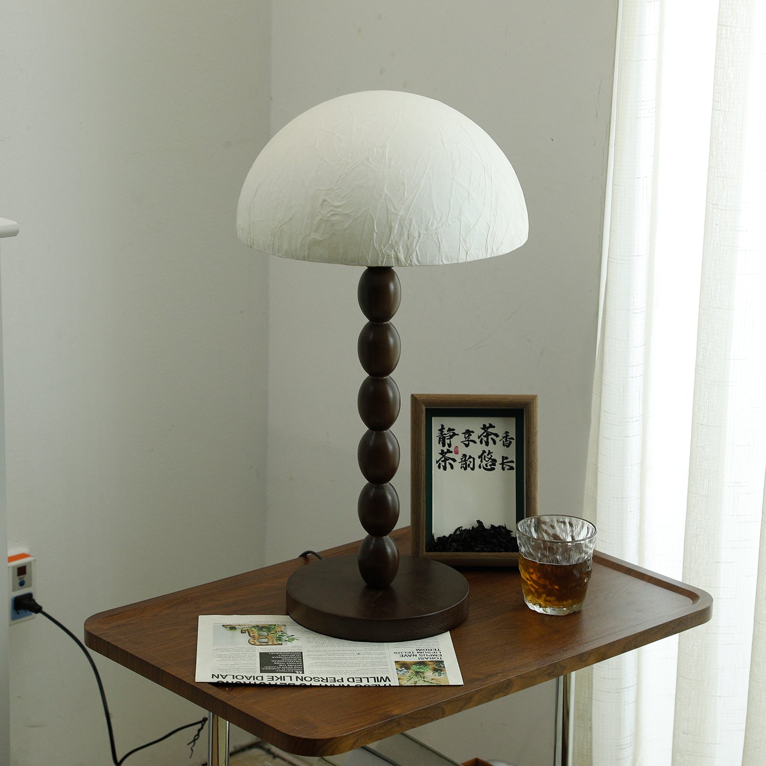 ShinLicht Tischlampe im Zen-Stil – Papieroptik, Weiß, für Wohnzimmer