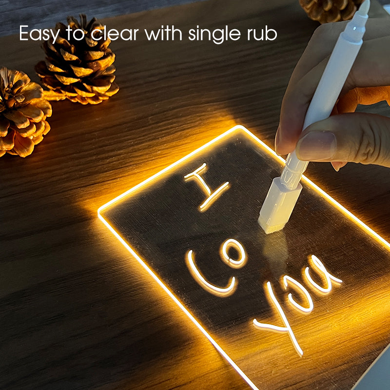 MemoGlow LED Schreibtafel Modern Leuchtend Weiß für Schreibtisch
