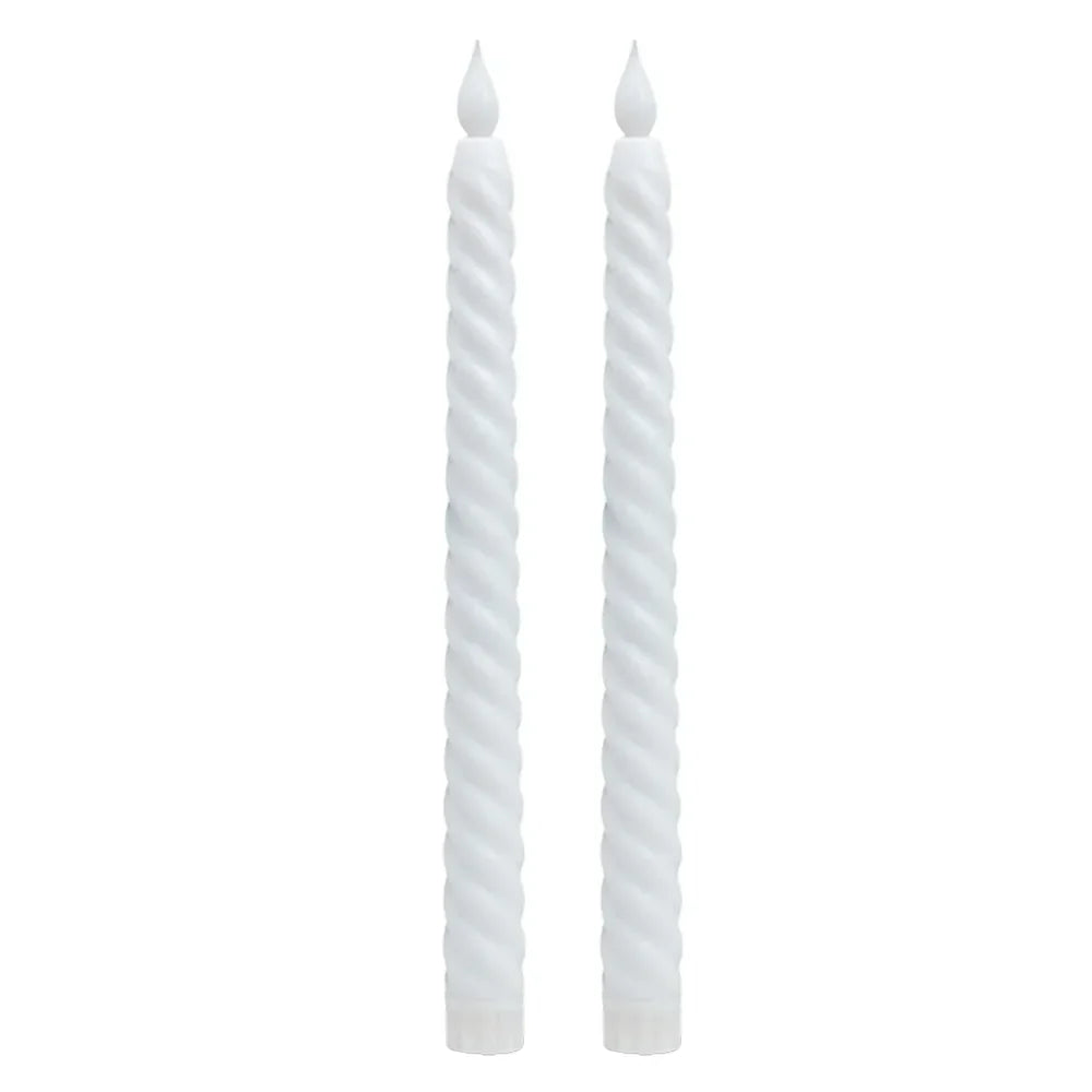 GlowFlame – Lange 3D LED-Kerzen mit flackernder Flamme Weiß für Weihnachten