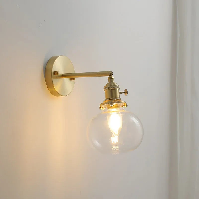 LichtZen - Nordisch moderne Wandleuchte mit Zugschalter - Glas und Eisen für Schlafzimmer oder Bad