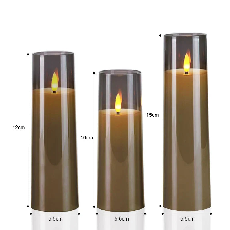 Flamora LED-Kerzenset Flackerlicht Eleganz Warmweiß für Terrasse