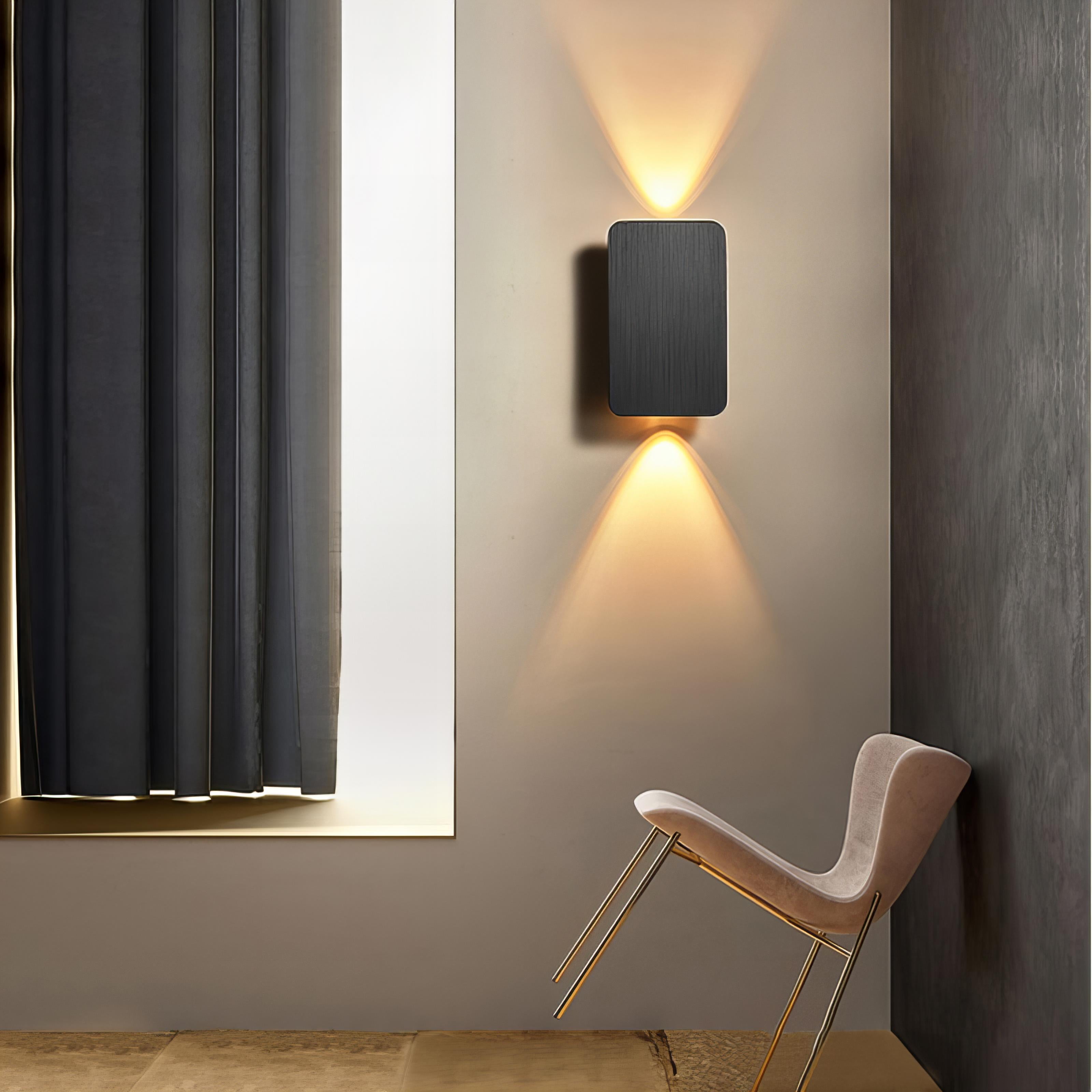 KodaLux – Moderne rechteckige LED-Wandleuchte Schwarz Terrasse