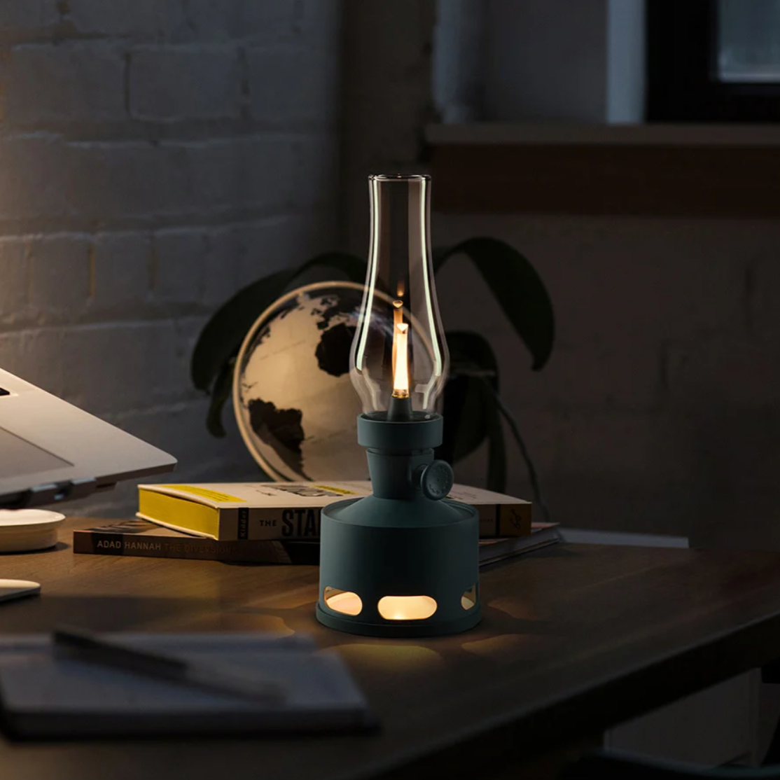 LumoLantern Vintage LED Laterne warmweiß schwarz für Garten & Terrasse