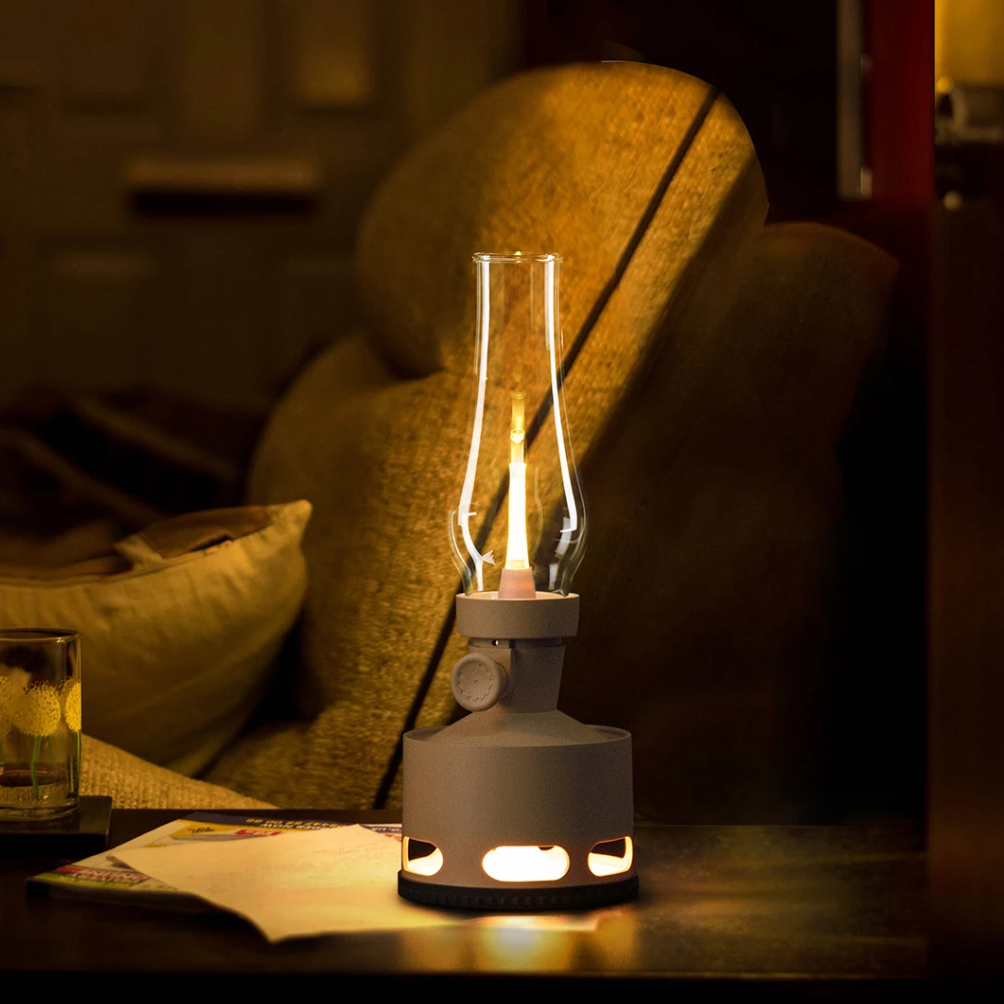 LumoLantern Vintage LED Laterne warmweiß schwarz für Garten & Terrasse