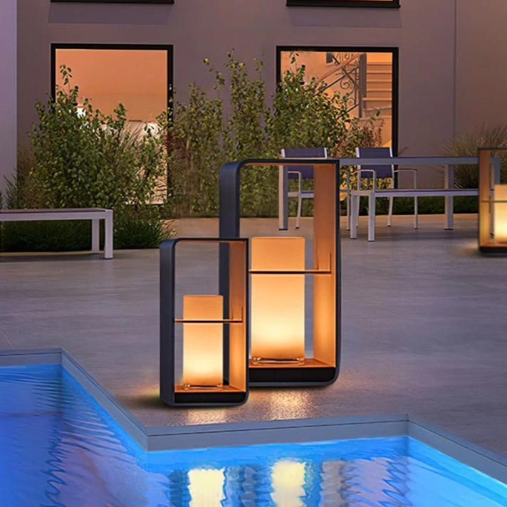 LumoSol Solarleuchte Modern Schwarz für Terrasse & Garten