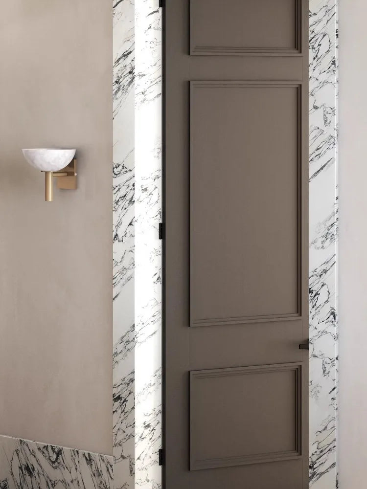 MarbleAura - Luxuriöse Marmor-Wandleuchte mit Kupfer - Modernes Design für Wohn-/Schlafzimmer