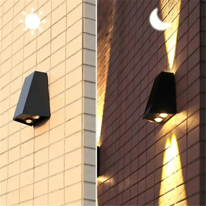 SolarGlow – Moderne LED-Solar-Wandleuchte Schwarz für Garten & Terrasse