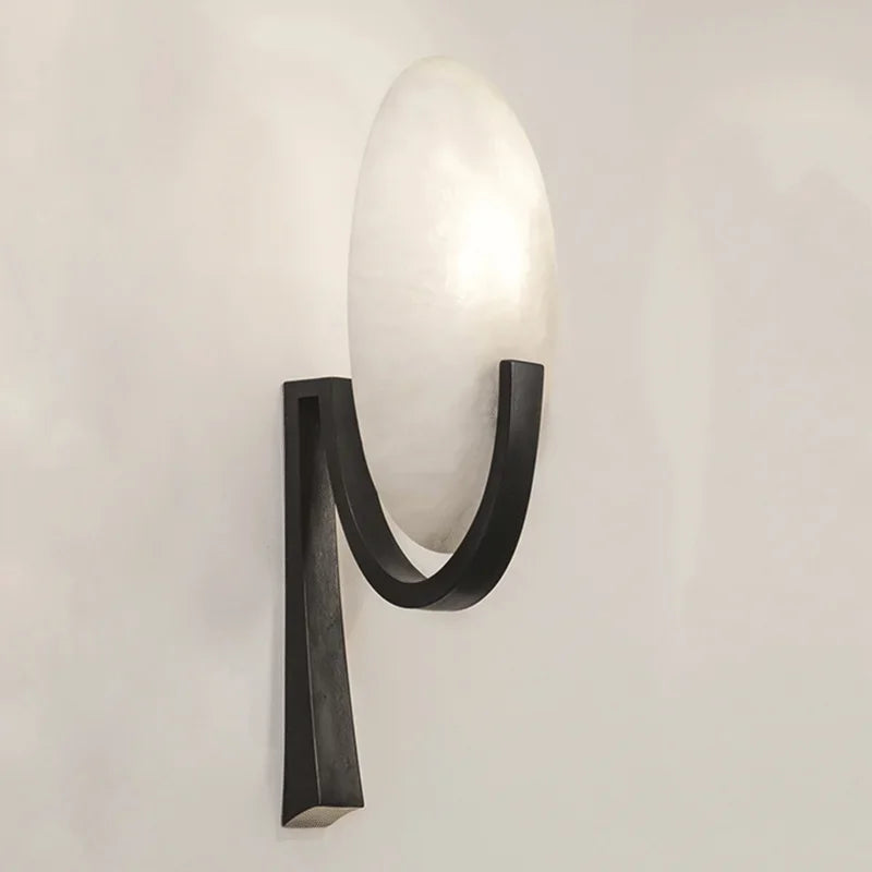 LuxeNord - Moderne postmoderne Wandleuchte aus Kupfer und Marmor mit LED-Beleuchtung