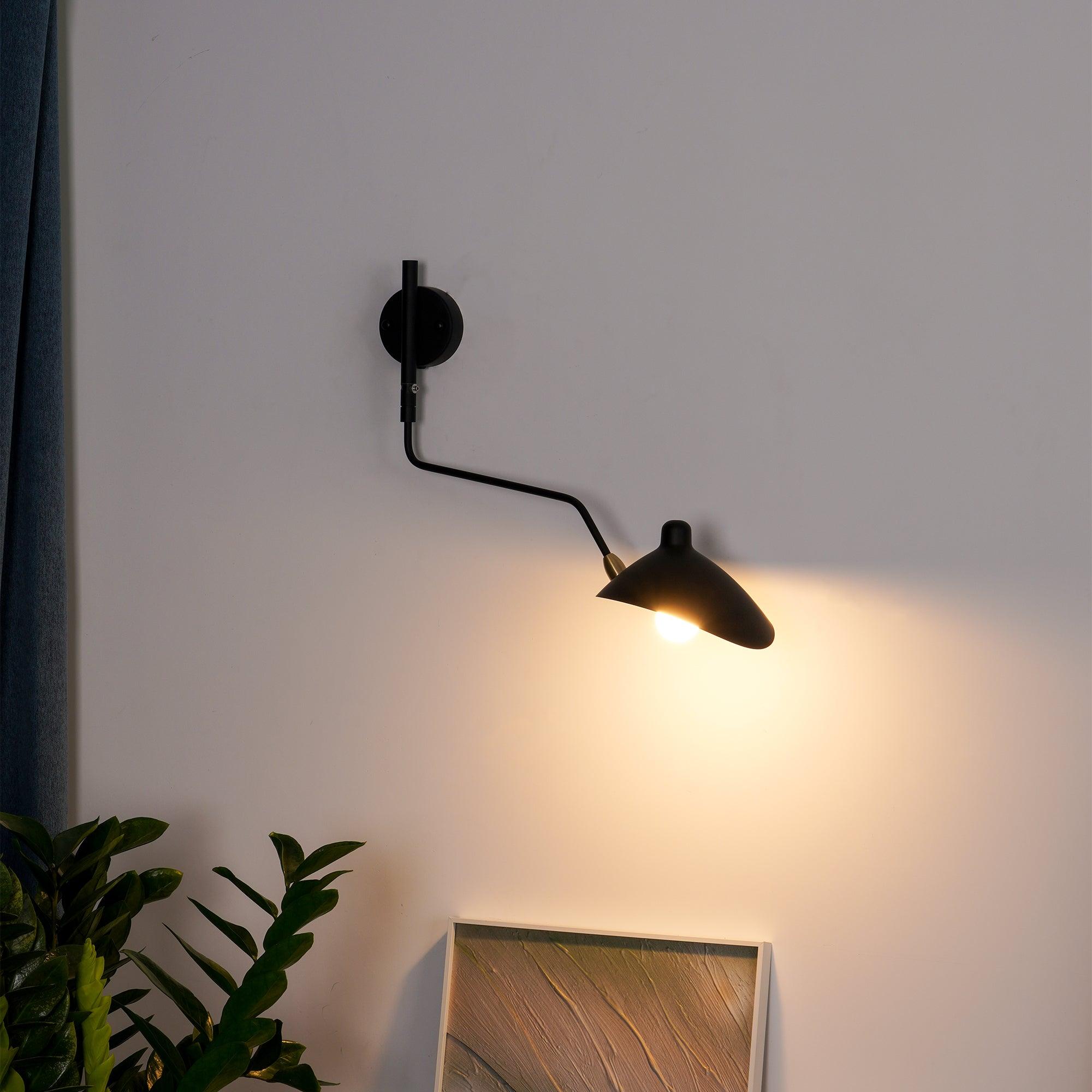 SerenLuce Wandleuchte – Modern, Gelenkarm, Schwarz, Für Wohnzimmer