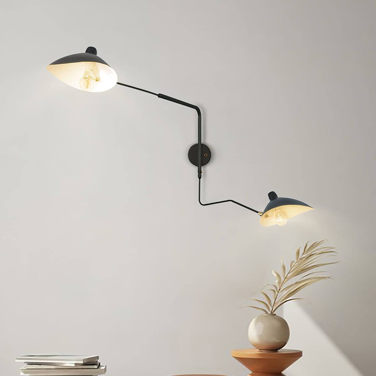 SerenLuce Wandleuchte – Modern, Gelenkarm, Schwarz, Für Wohnzimmer