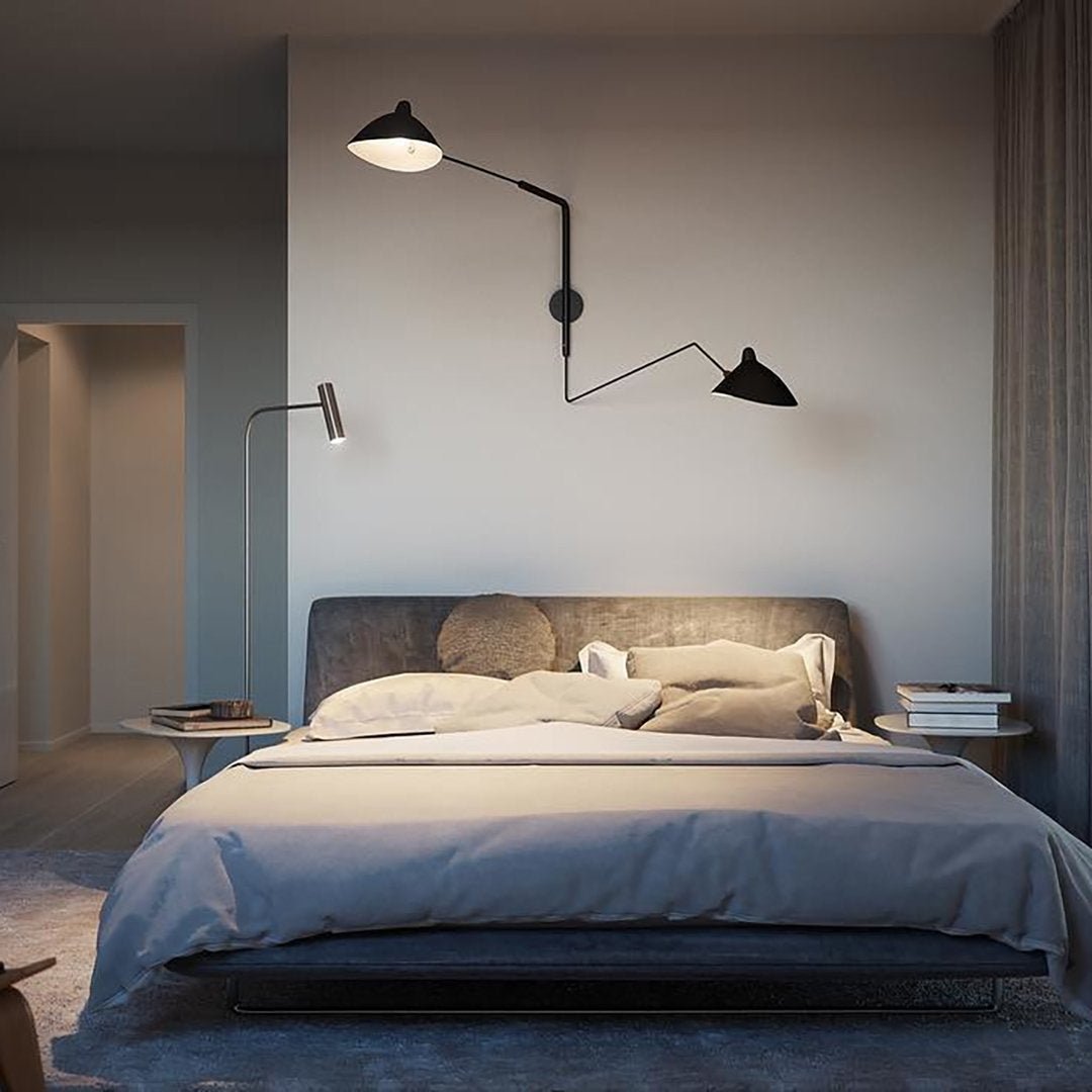 SerenLuce Wandleuchte – Modern, Gelenkarm, Schwarz, Für Wohnzimmer