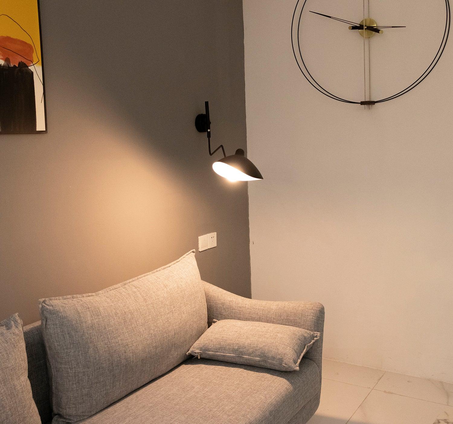 SerenLuce Wandleuchte – Modern, Gelenkarm, Schwarz, Für Wohnzimmer