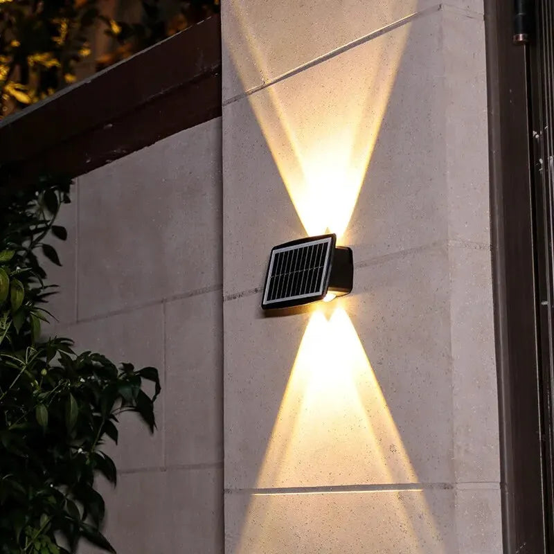 SolarEdge LED Solar Wandleuchte Außen – Wasserdichtes Wandlicht mit Warmweißem Licht