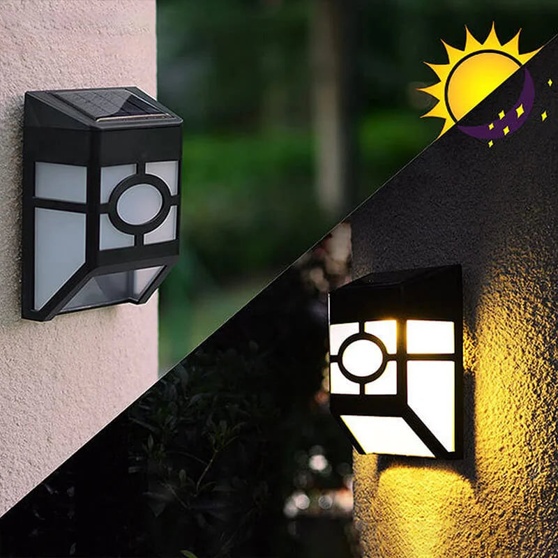 SunGlanz – Moderne Solar-LED-Wandleuchten Set Schwarz Garten & Terrasse