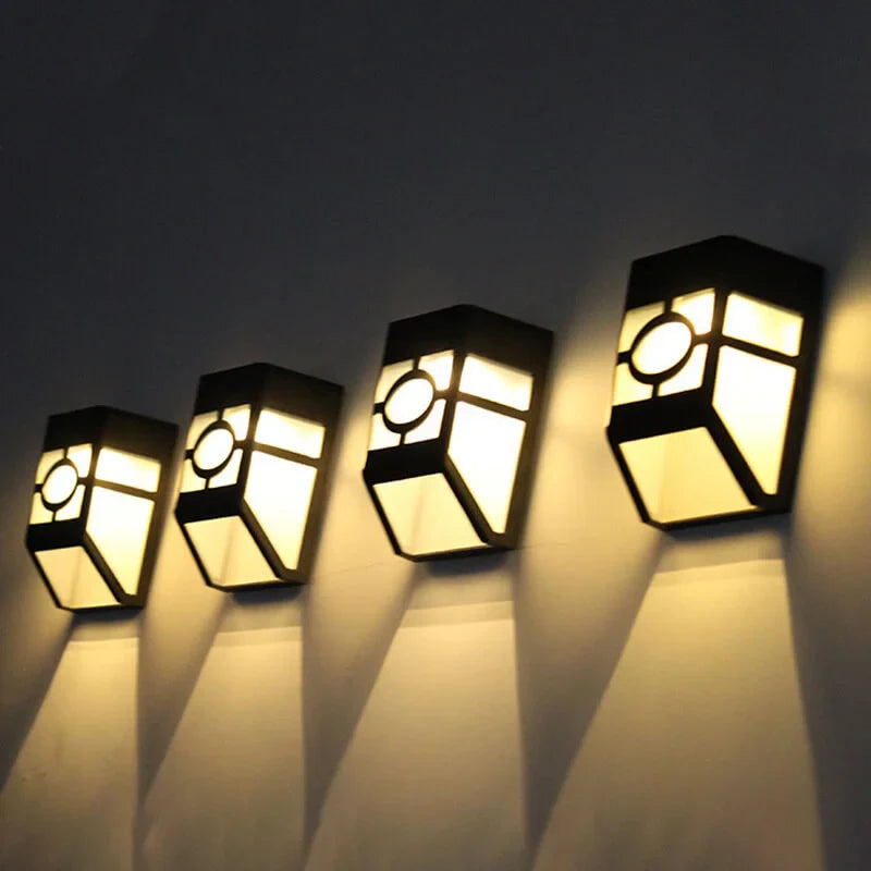 SunGlanz – Moderne Solar-LED-Wandleuchten Set Schwarz Garten & Terrasse