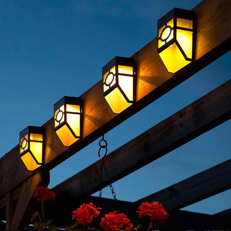 SunGlanz – Moderne Solar-LED-Wandleuchten Set Schwarz Garten & Terrasse
