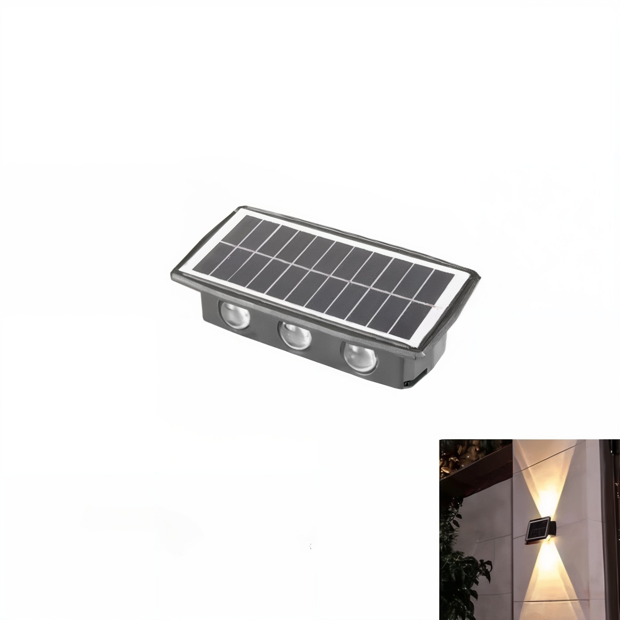SolarEdge LED Solar Wandleuchte Außen – Wasserdichtes Wandlicht mit Warmweißem Licht