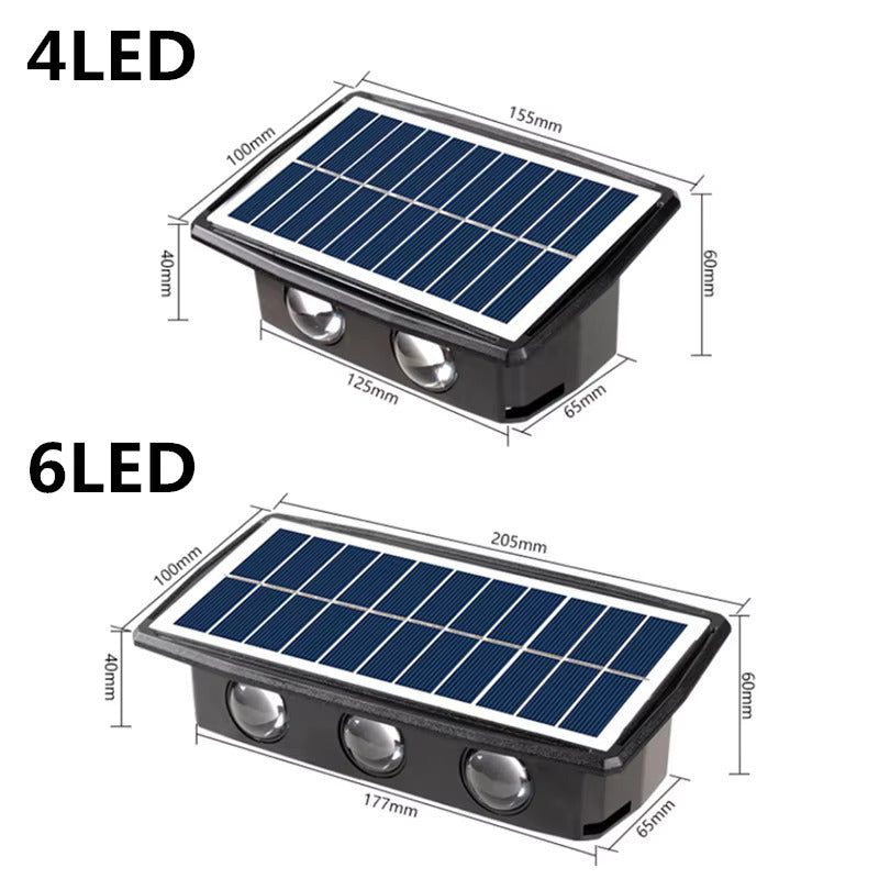 SolaGlow Wandlampe Modern Solar LED Schwarz für Terrasse
