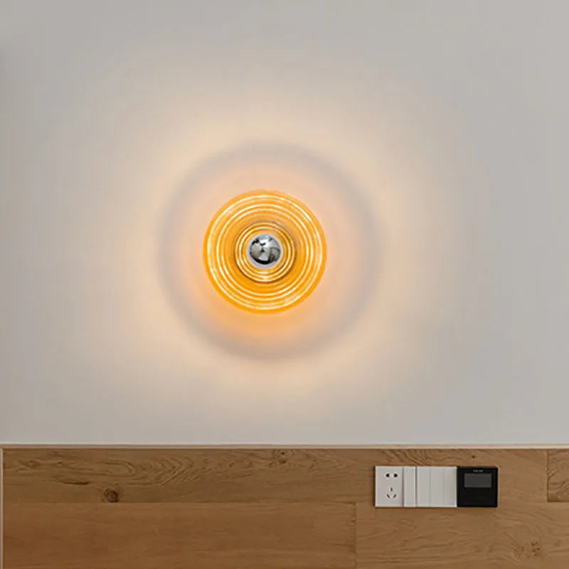 GlasLicht Wandleuchte – Vintage Stil, LED, Messingoptik, Für Flur