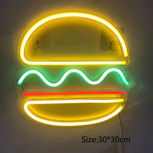 SnackLight – Retro Neonlampe dimmbar Rot-Gelb Küche