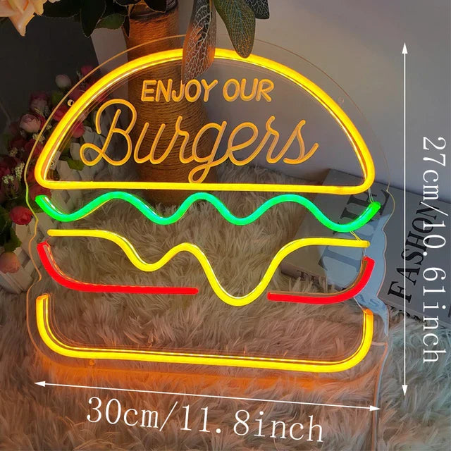 SnackLight – Retro Neonlampe dimmbar Rot-Gelb Küche