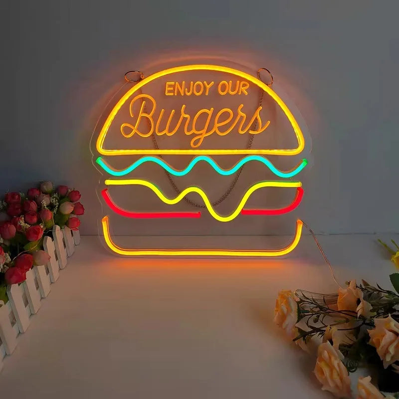 SnackLight – Retro Neonlampe dimmbar Rot-Gelb Küche