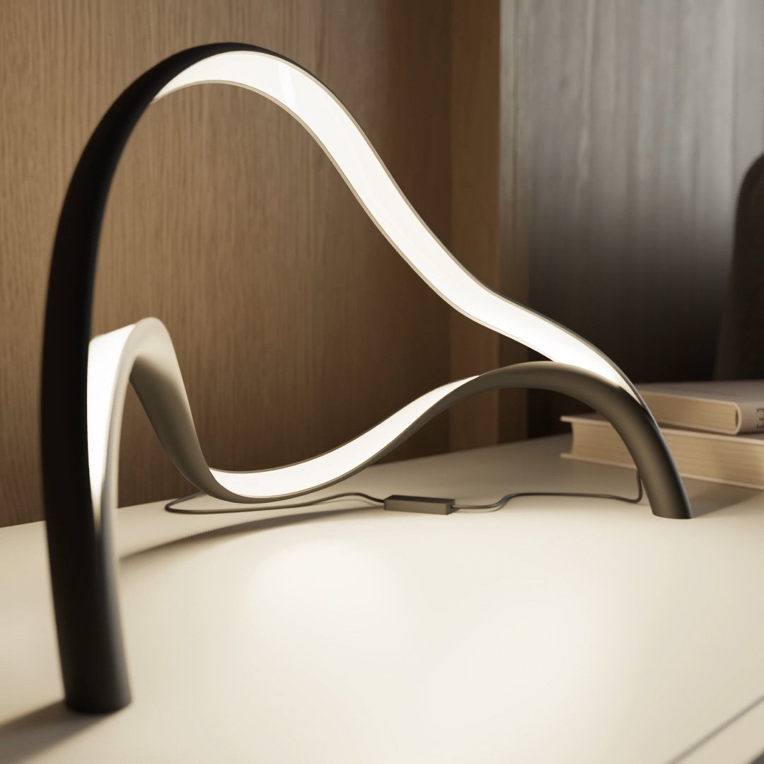 GlowWall LED-Wandlampe Warmlicht Modern Schwarz für Terrasse
