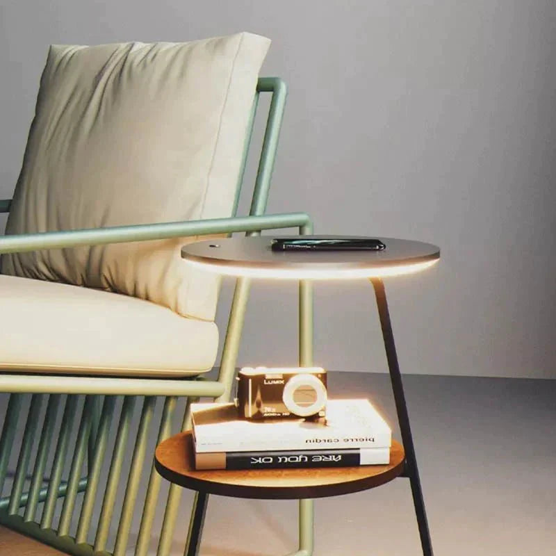 LumiTable Moderner LED-Tisch dimmbar Weiß für Terrasse