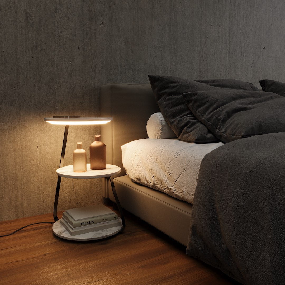 LumiTable Moderner LED-Tisch dimmbar Weiß für Terrasse