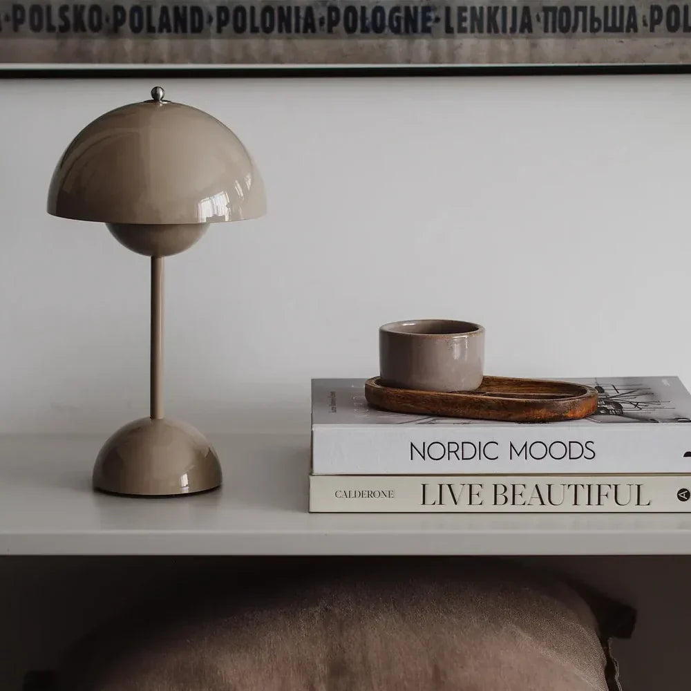 Mondschein – Moderne LED-Tischlampe dimmbar Weiß Wohnzimmer