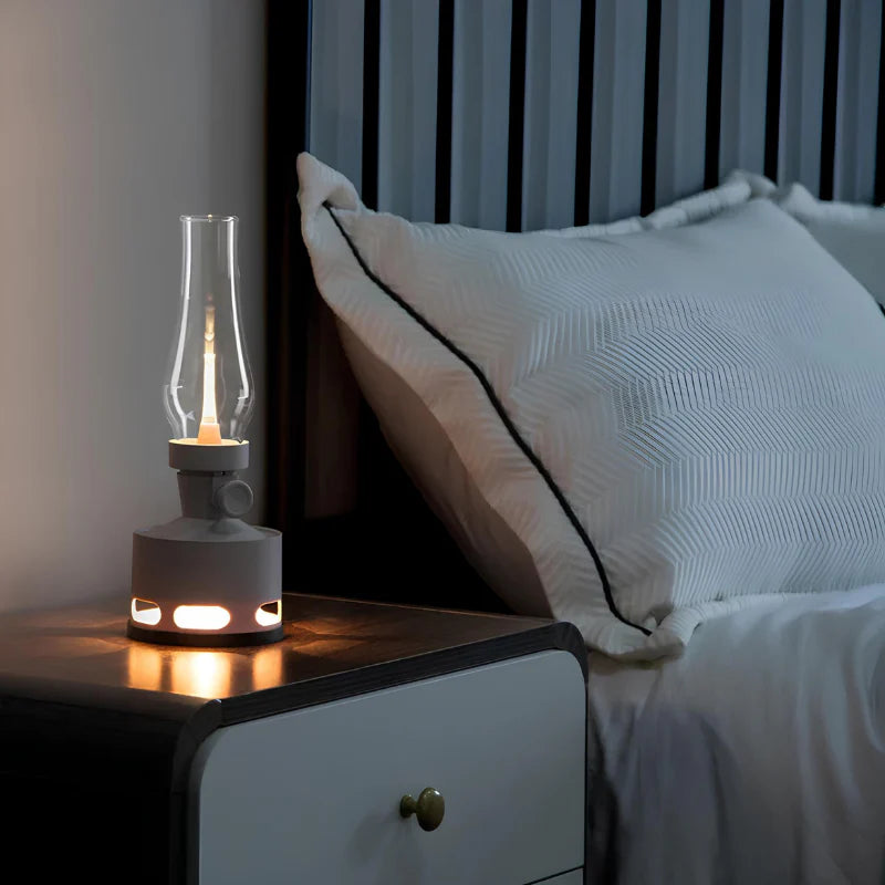 LumoLantern Vintage LED Laterne warmweiß schwarz für Garten & Terrasse