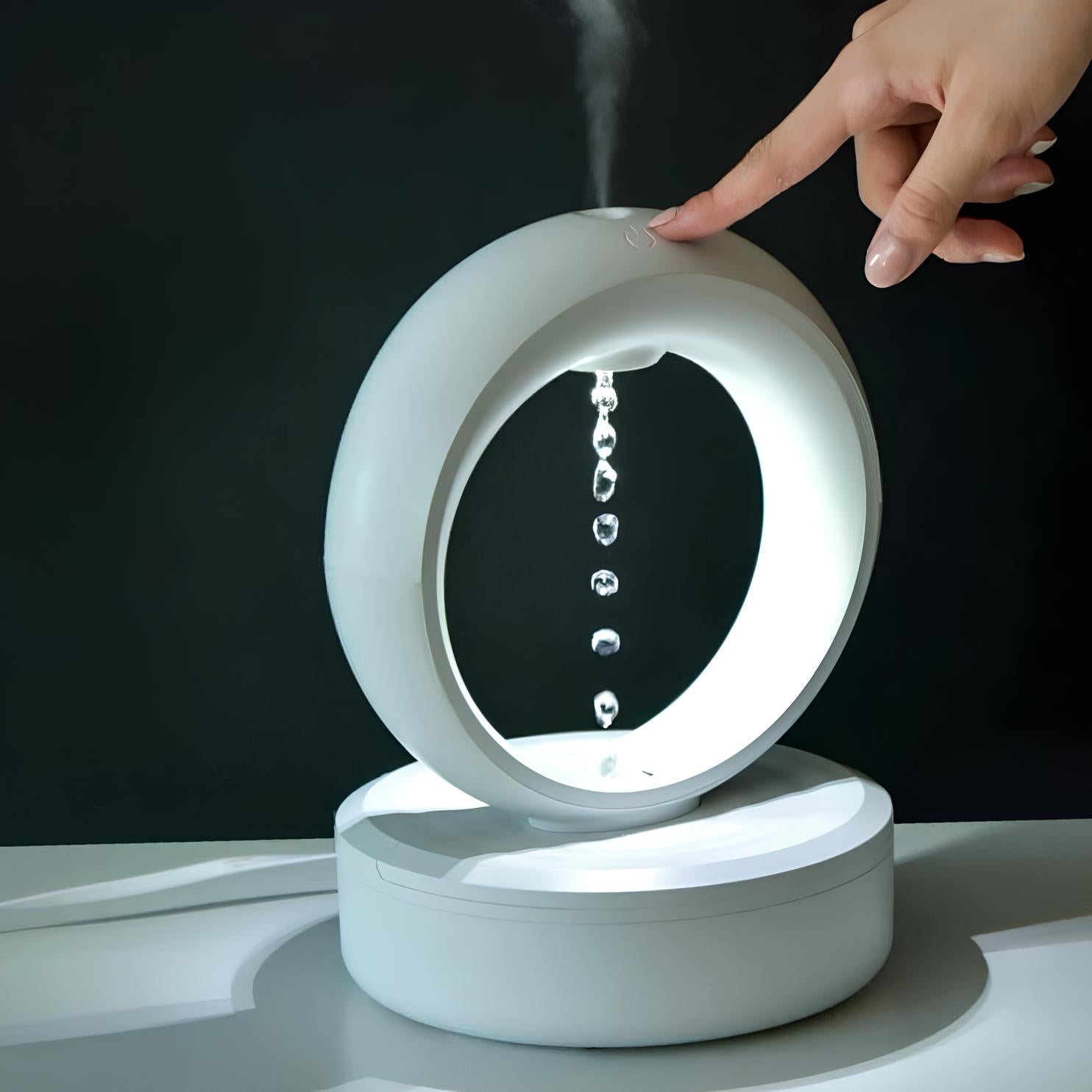 AeroGlow Schwebe-Lampe mit Nebeleffekt Weiß für Terrasse