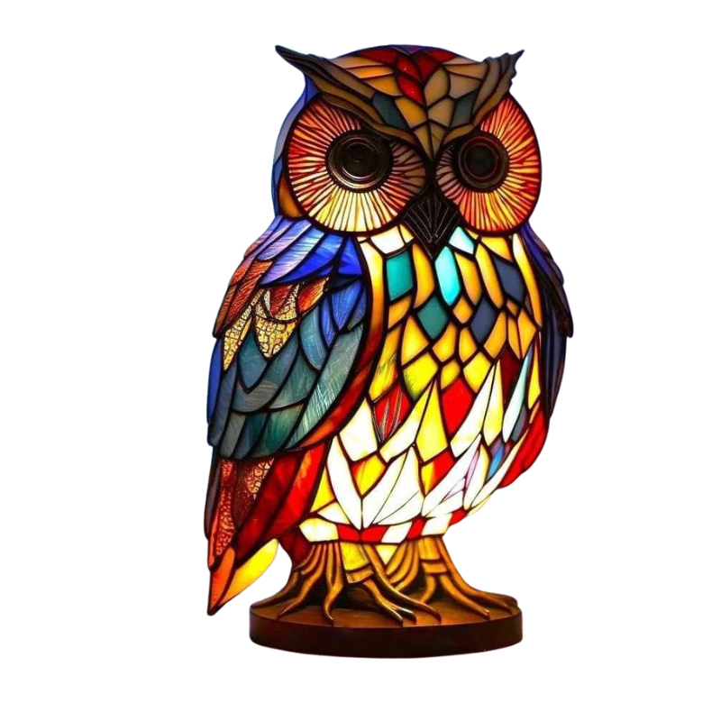 Tierlampe Kristall-Eule – Vintage LED-Lampe mit Tiermotiv für Zuhause