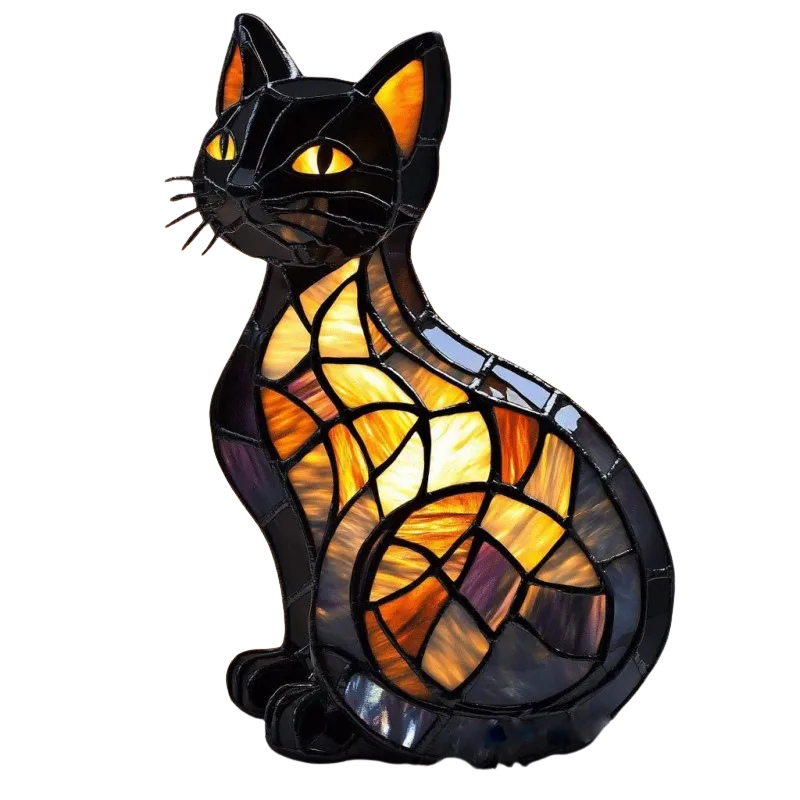 Tierlampe Nachtschwärmer Katze – LED-Leuchte mit Tiermotiv für Terrasse & Wohnraum