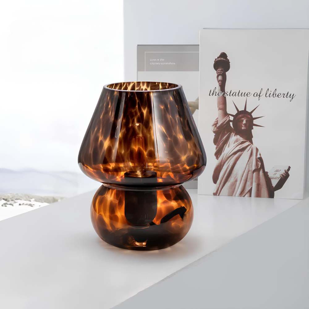 LumoGlas Vintage Glaslampe – handgefertigt amber für Wohnzimmer
