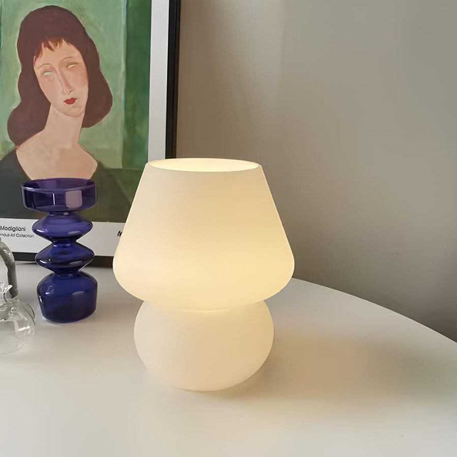LumoGlas Vintage Glaslampe – handgefertigt amber für Wohnzimmer