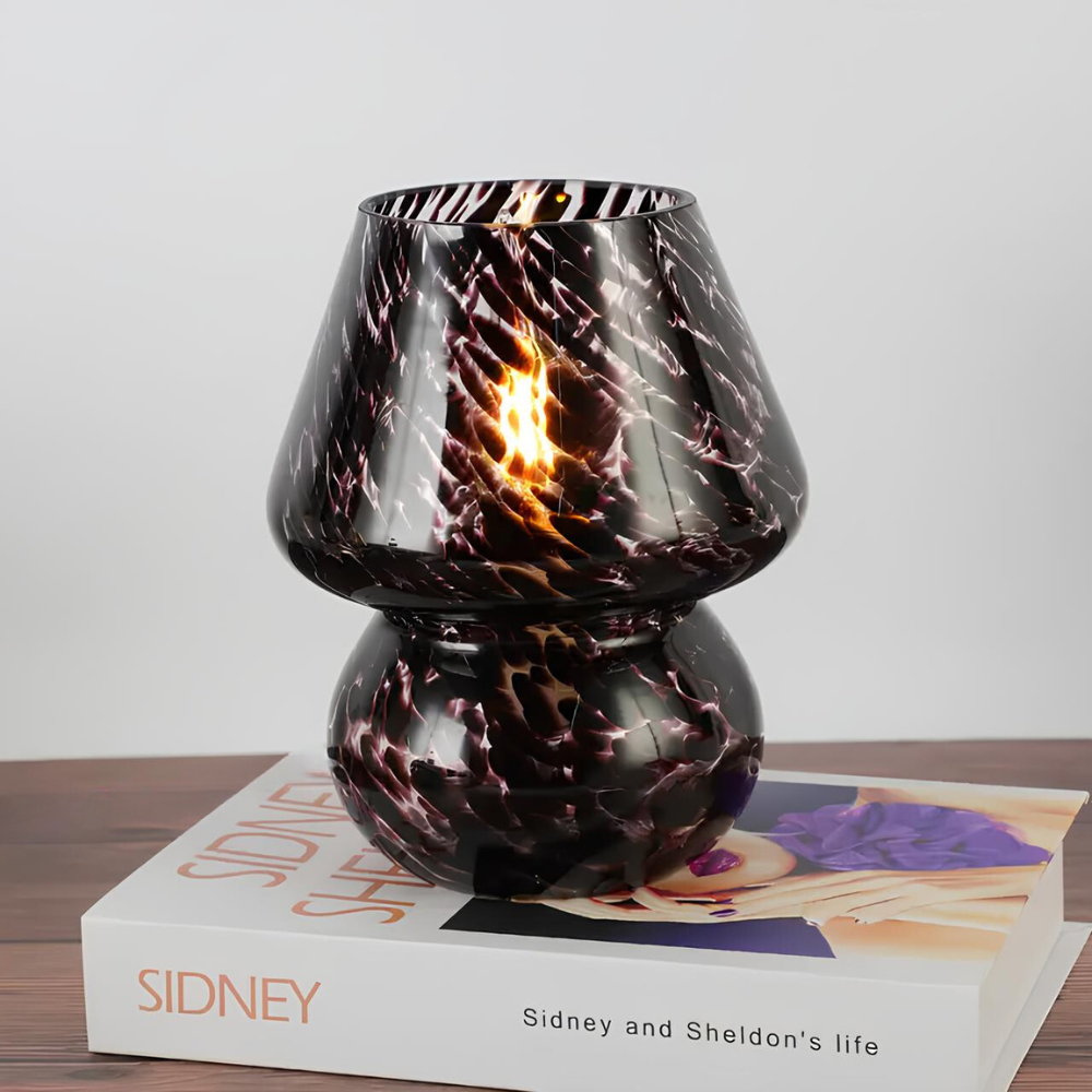 LumoGlas Vintage Glaslampe – handgefertigt amber für Wohnzimmer