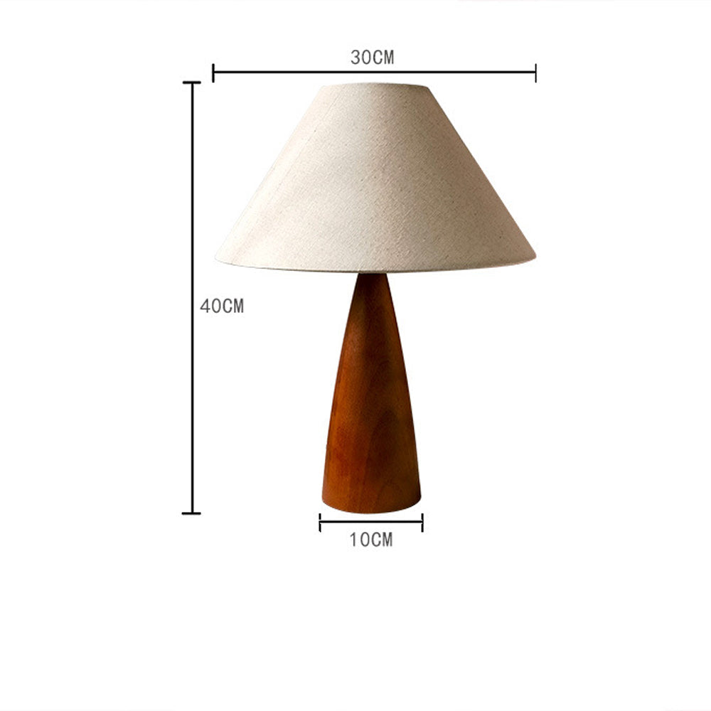 Ligno Massivholz Tischlampe im Vintage Stil – Natur Finish Wohnzimmer
