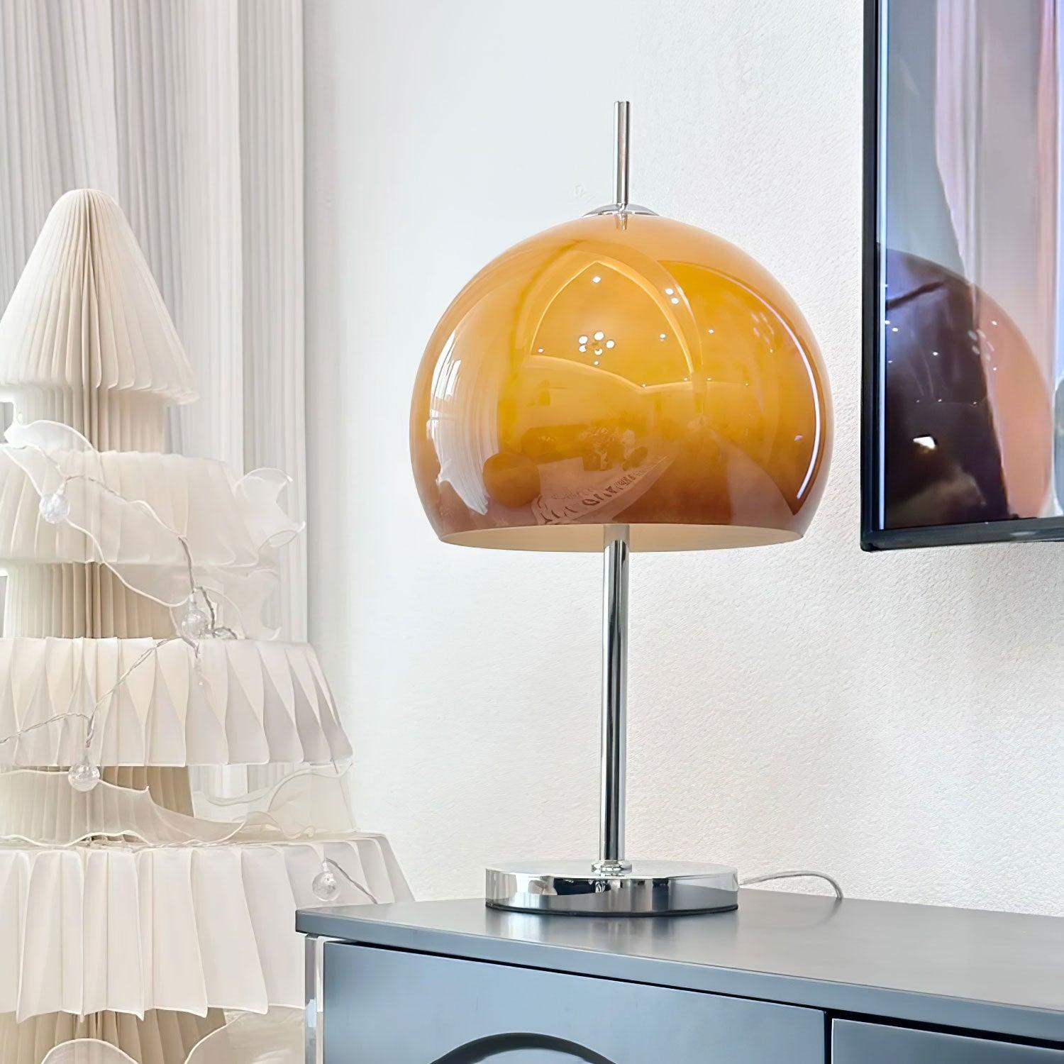 BauPilz Tischlampe – Retro-Stil, Pilzform, Weiß, für Wohnzimmer