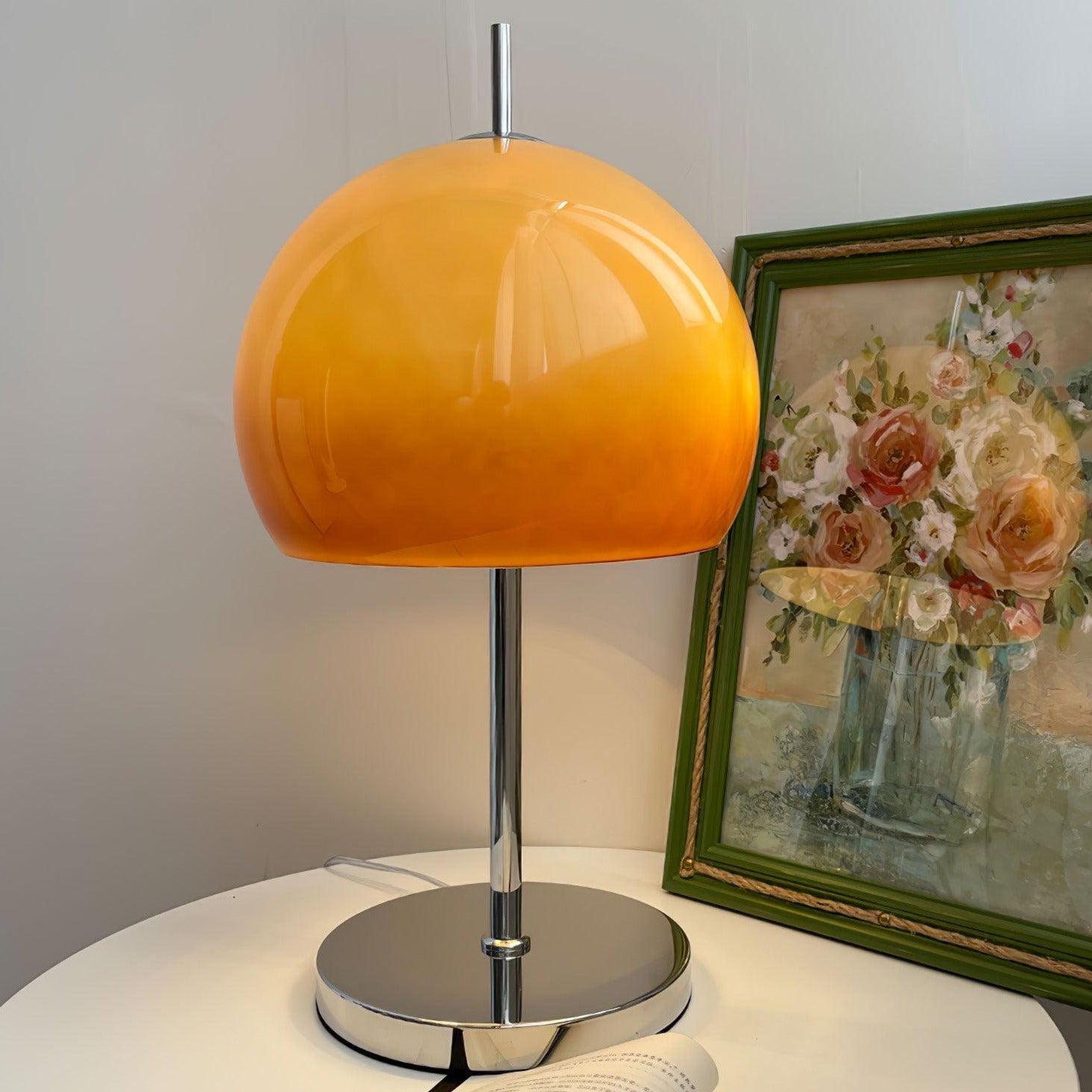 BauPilz Tischlampe – Retro-Stil, Pilzform, Weiß, für Wohnzimmer