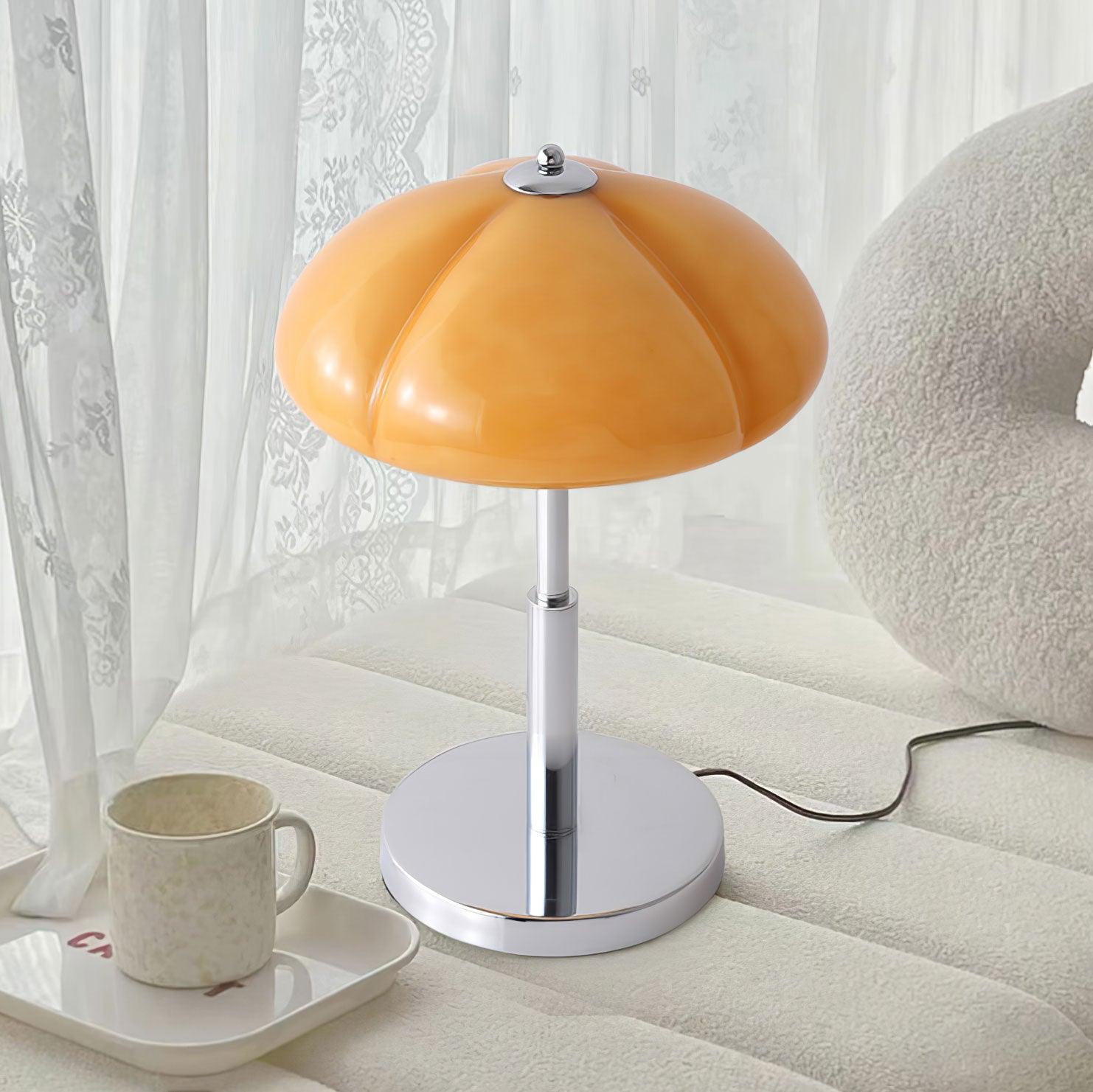 BauPilz Tischlampe – Retro-Stil, Pilzform, Weiß, für Wohnzimmer