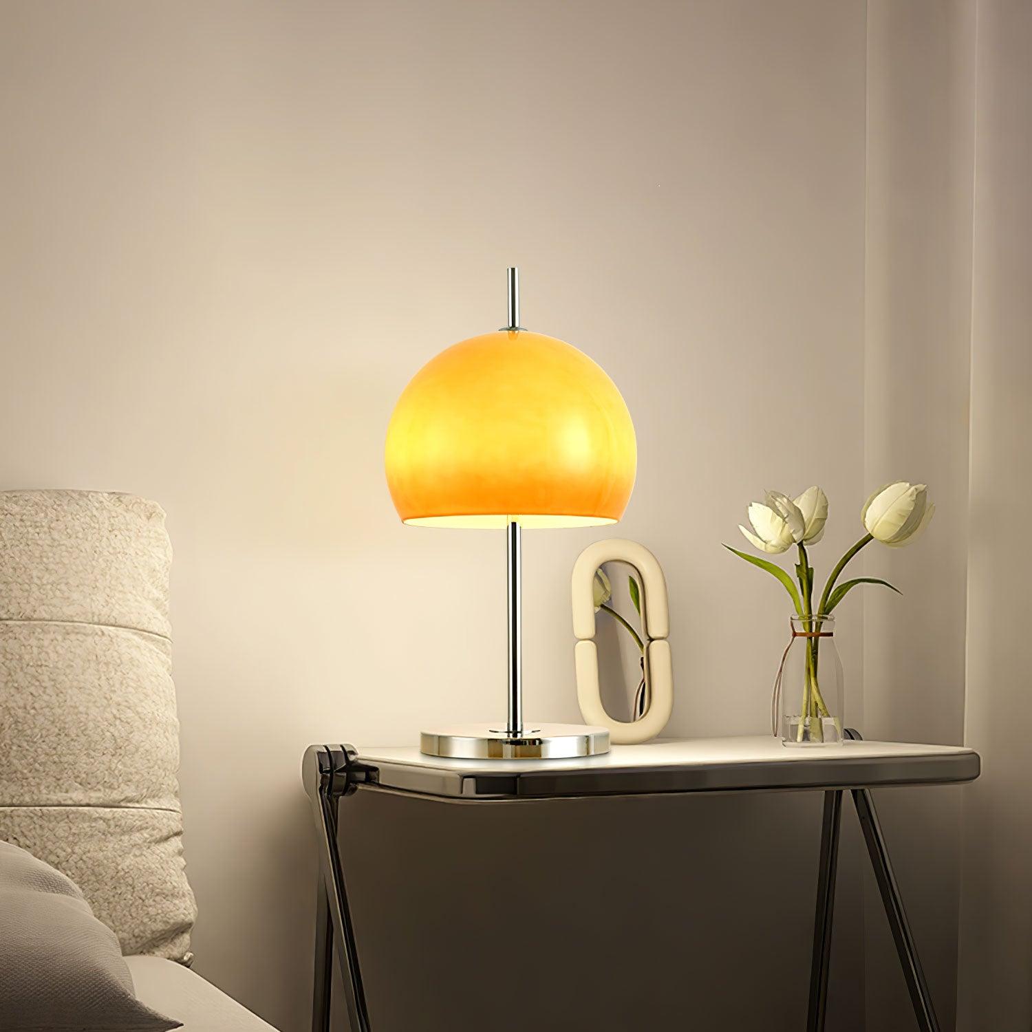 BauPilz Tischlampe – Retro-Stil, Pilzform, Weiß, für Wohnzimmer