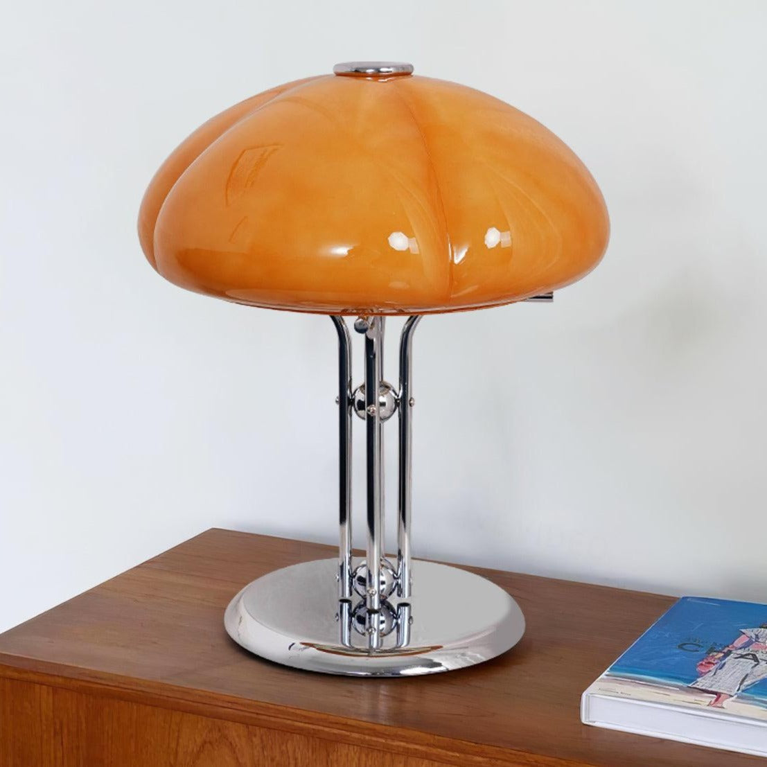 BauPilz Tischlampe – Retro-Stil, Pilzform, Weiß, für Wohnzimmer