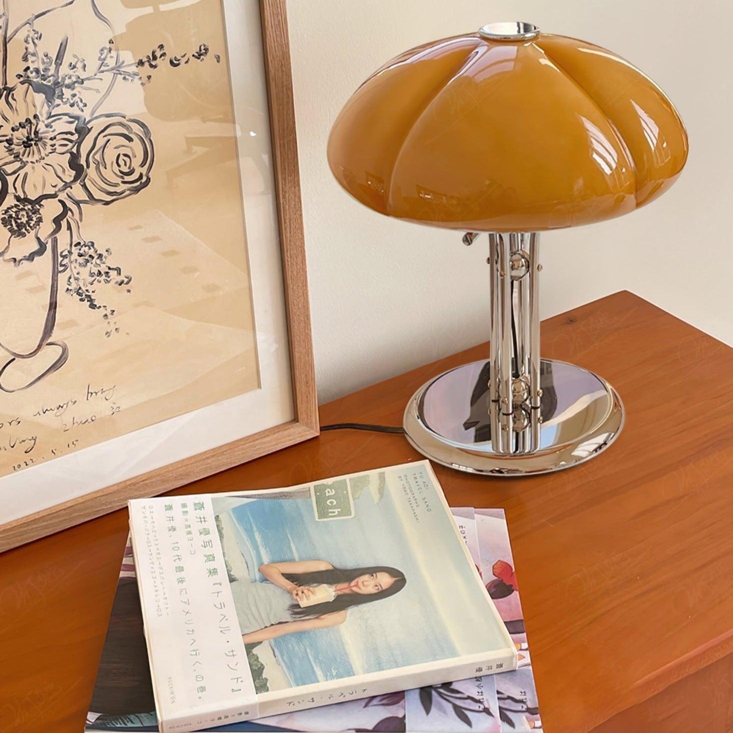 BauPilz Tischlampe – Retro-Stil, Pilzform, Weiß, für Wohnzimmer