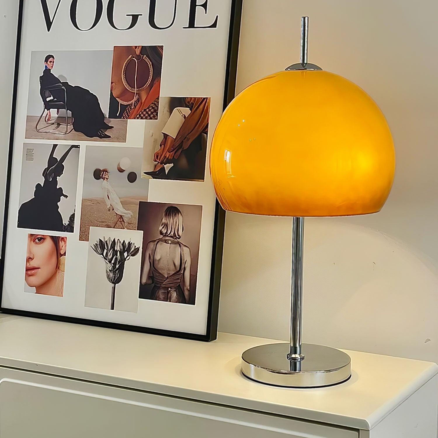 BauPilz Tischlampe – Retro-Stil, Pilzform, Weiß, für Wohnzimmer