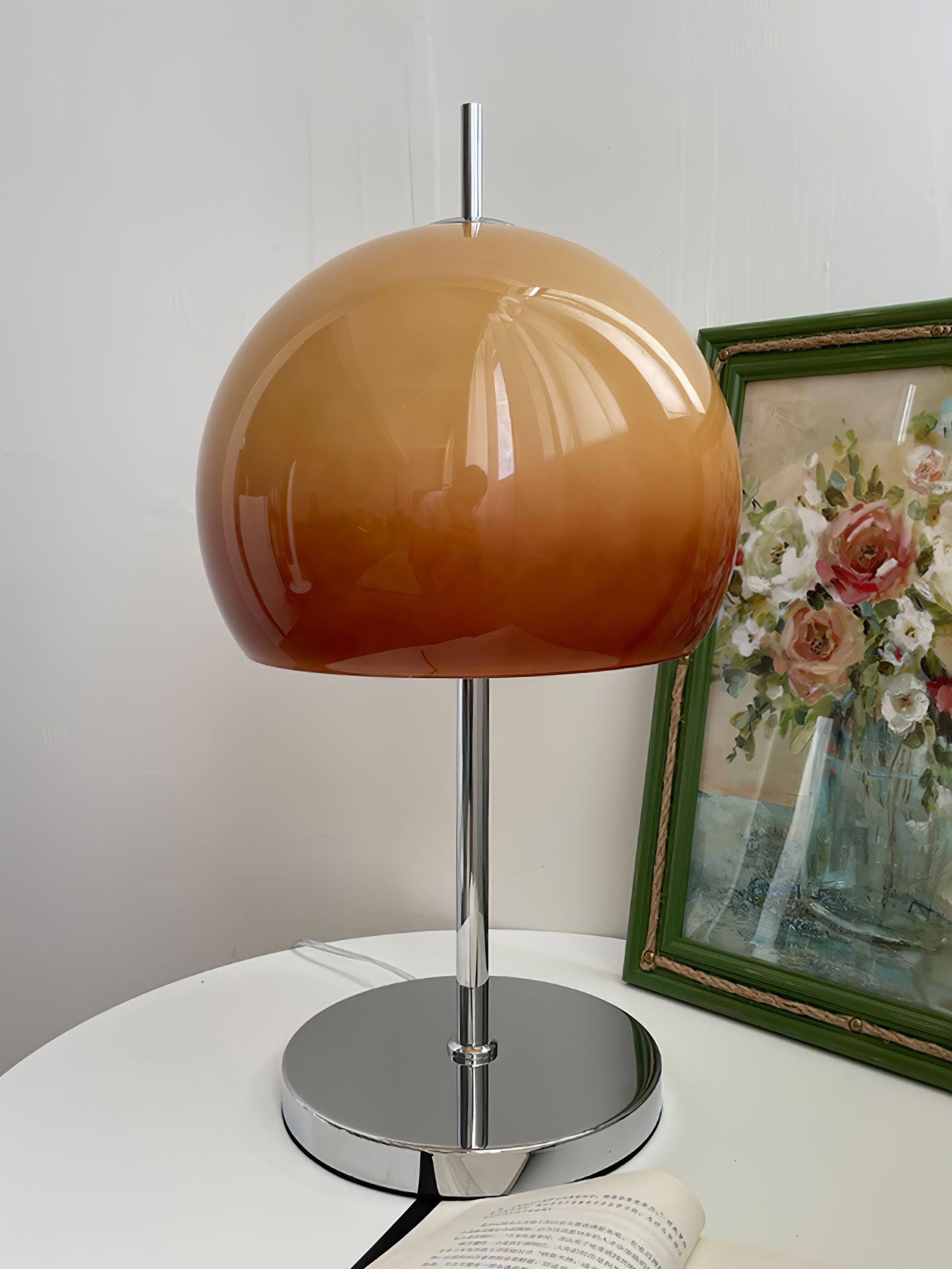 BauPilz Tischlampe – Retro-Stil, Pilzform, Weiß, für Wohnzimmer